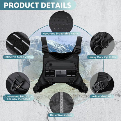 Breathable Sports Chest Bag Resistant Reflective Front Running Vest