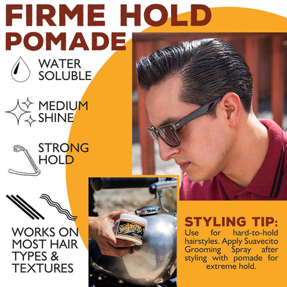 Strong Hold Hair Pomade For Men - Medium Shine Water Based Flake Free Hair Gel - Easy To Wash Out