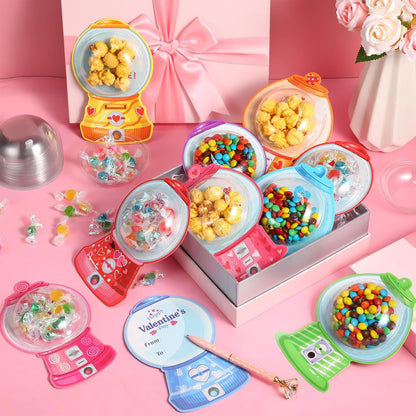 18 Pack Candy Cards with Plastic Domes Valentines Greeting Cards DIY Craft Treat Holder