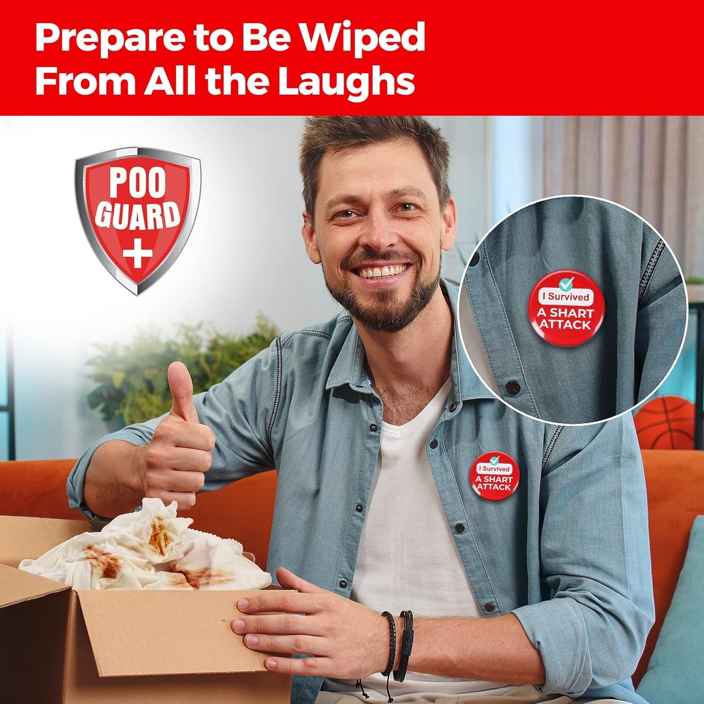 Funny Shart Survival Kit Ultimate Poop Prank Gag Gift Set Contains Wet Wipes, Disposable Underwear