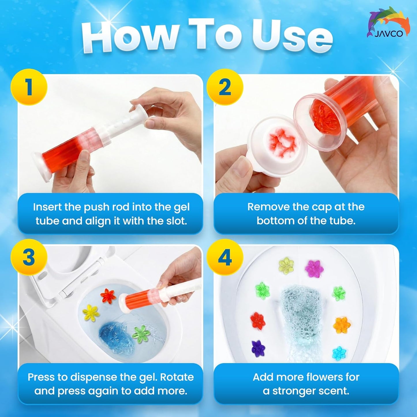 42 Flowers Toilet Gel Stamp 3-Pack Set for Household Scented Home Cleaning