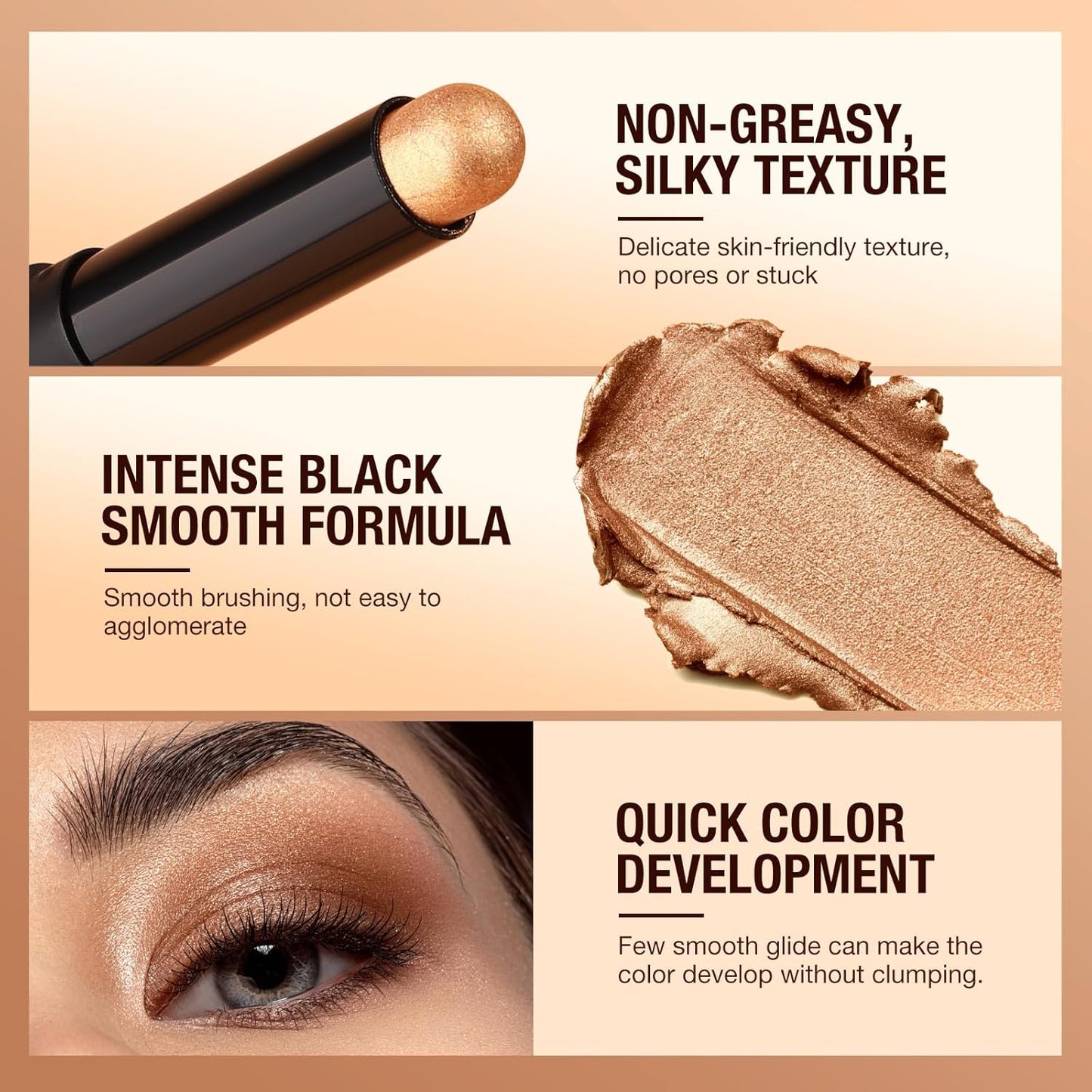 8 Colors Eyeshadow Sticks Set,Long Lasting Waterproof Eye Shadow