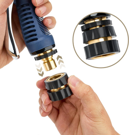 3/4 Inch Garden Hose Fitting Quick Connector Male and Female Set with Extra Rubber Washers