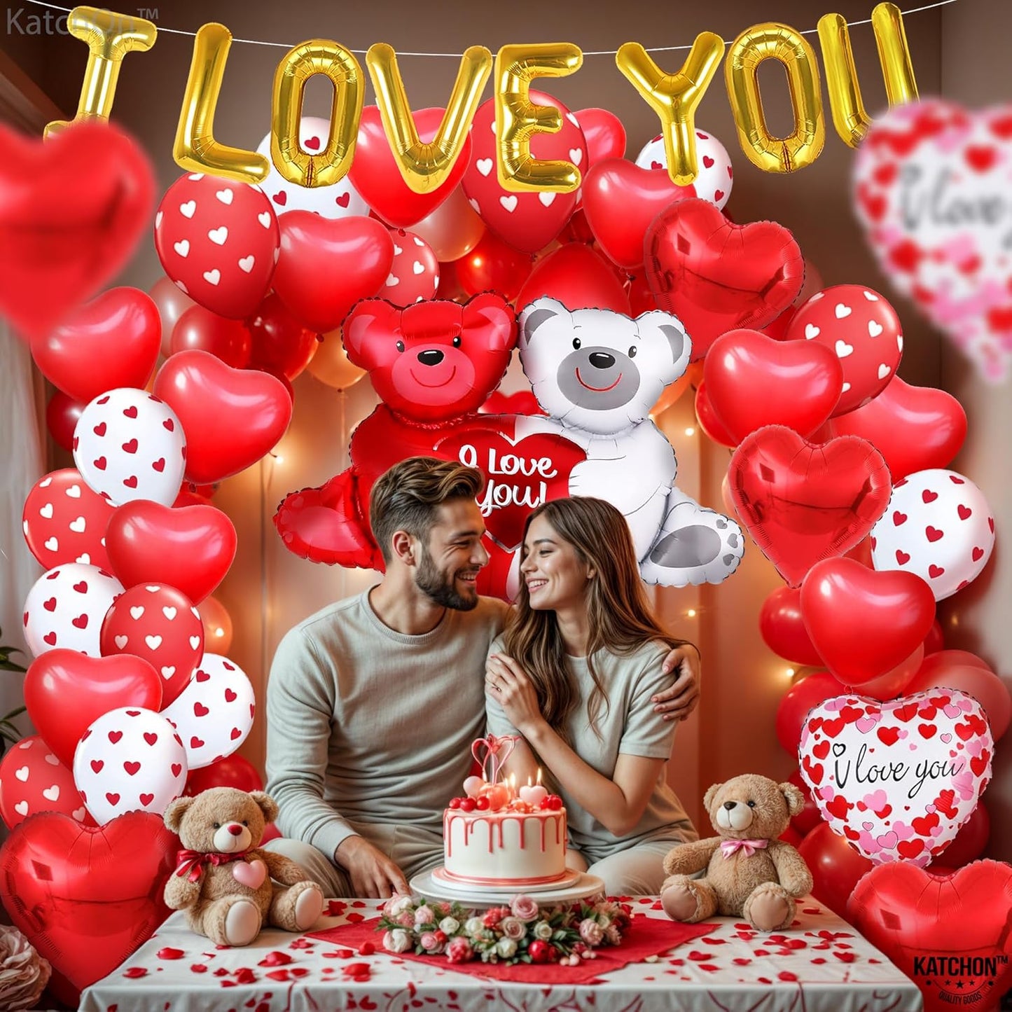 Valentines Balloon Kit Decor with I Love You Balloons