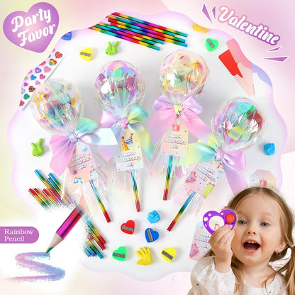 Giant Rainbow Stationery Set for School Classroom Class Party Favor