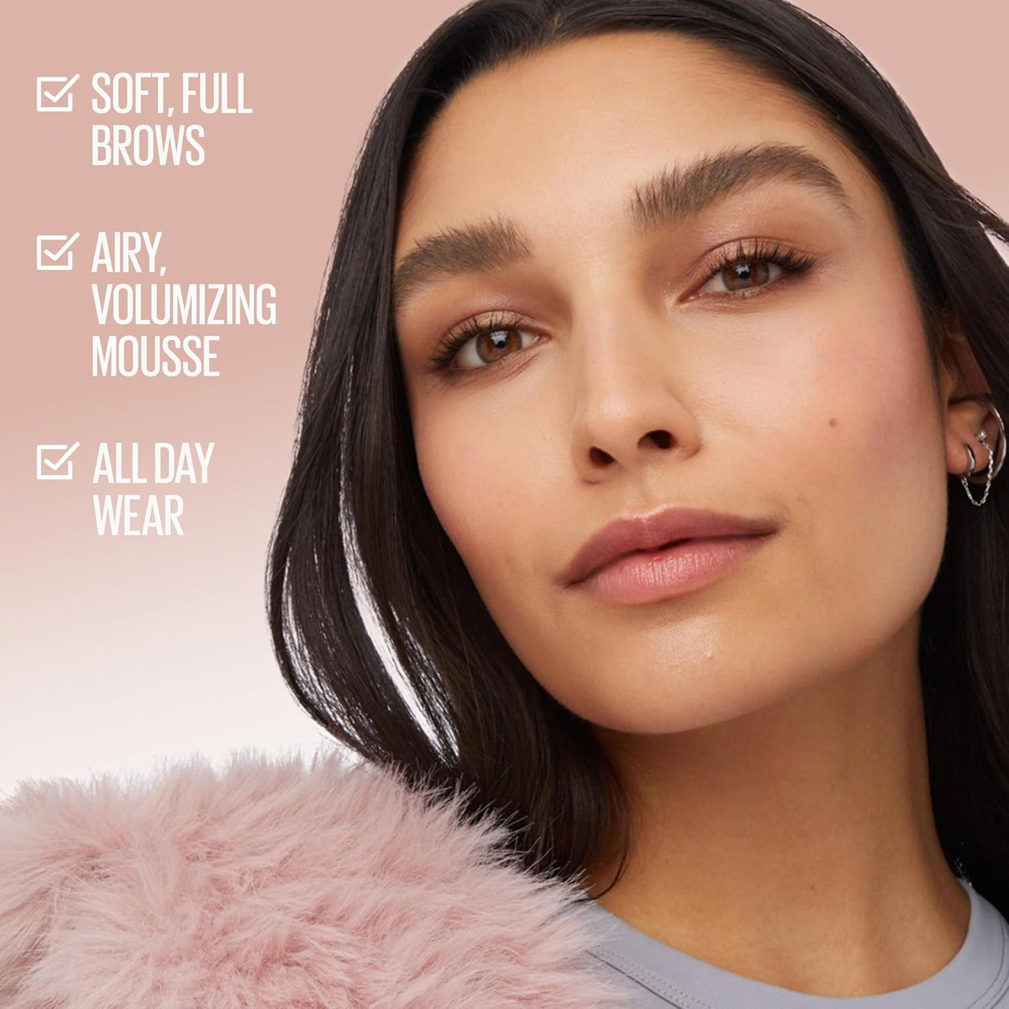 Volumizing Eyebrow Mousse with a Velvety, Natural, and Smooth Texture; Long-lasting Eyebrow gel