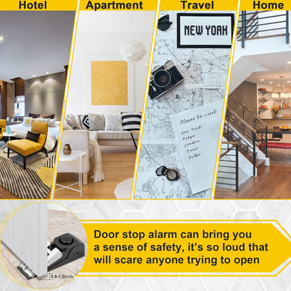 Upgraded Alarm Door Stops, Portable Security Hotel Safety Door Stoppers