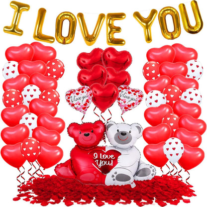 Valentines Balloon Kit Decor with I Love You Balloons