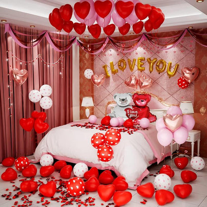Valentines Balloon Kit Decor with I Love You Balloons
