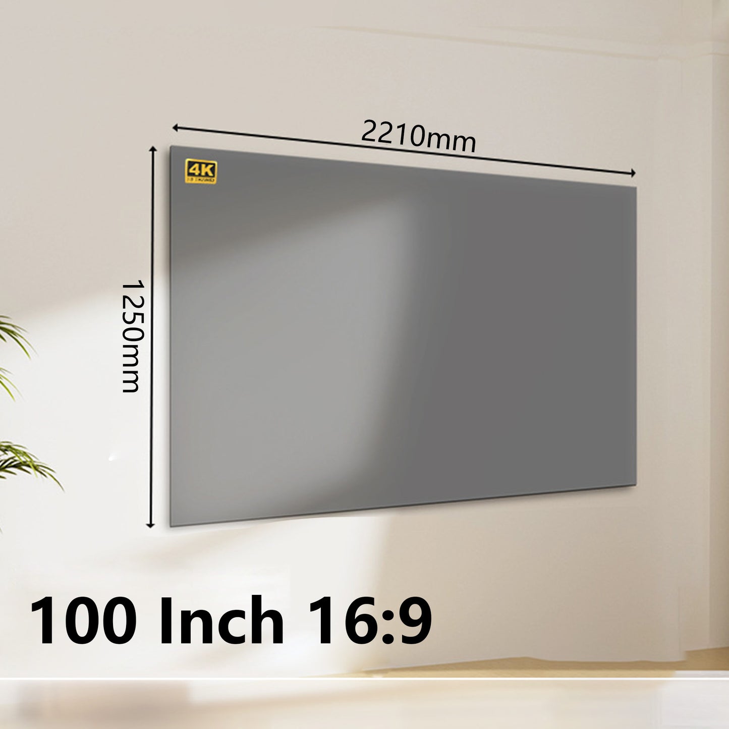 72" 80" 100" 120"Foldable Projection Screen Wrinkle Free Home Theater Movie Screen（16：9）