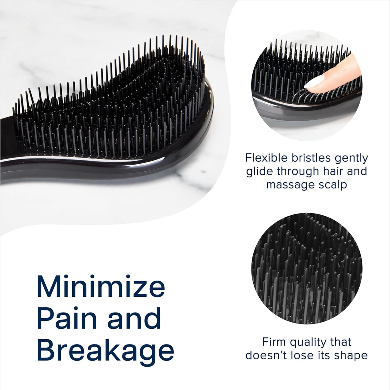 2 Pcs Detangling Brush – Glide the Detangler Brush through Tangled hair
