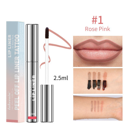 4Pcs Peel Off Lip Liner Stain - Long-Lasting, Smudge-Proof, Waterproof Nude Matte Lip Tint