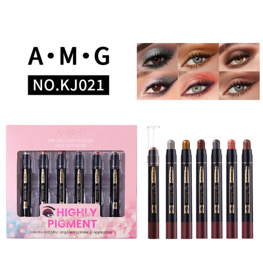 6pcs Glitter Eyeshadow Stick Set Waterproof Metallic