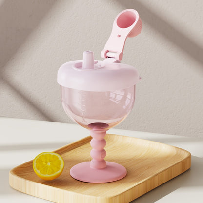 Baby Wine Sippy Cup Plastic Goblet Cup No Spill Wine Glass Baby Sippy Goblet Glass
