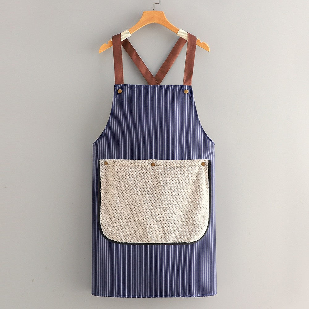 Apron with Towel Attached,Cross Back Apron with Pockets for Women and Men