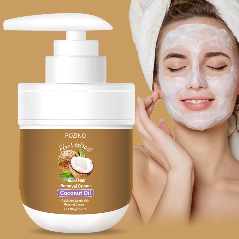 Facial Hair Removal Cream - Coconut Oil Based Gentle Body Hair Remover Cream for Women