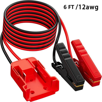 Battery Adapter with 6FT Jumper Cables for Portable Power Solution