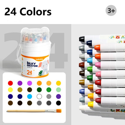 12/24-color Oil Painting Colouring Crayons Plastic Washable Painting