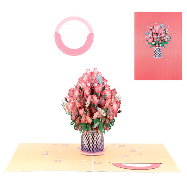 3D Cherry Blossom Pop Up Card, Gift for Birthday, Wedding, Anniversary, All Occasion or Just Because