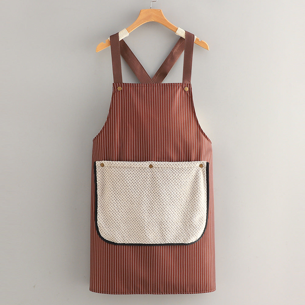 Apron with Towel Attached,Cross Back Apron with Pockets for Women and Men