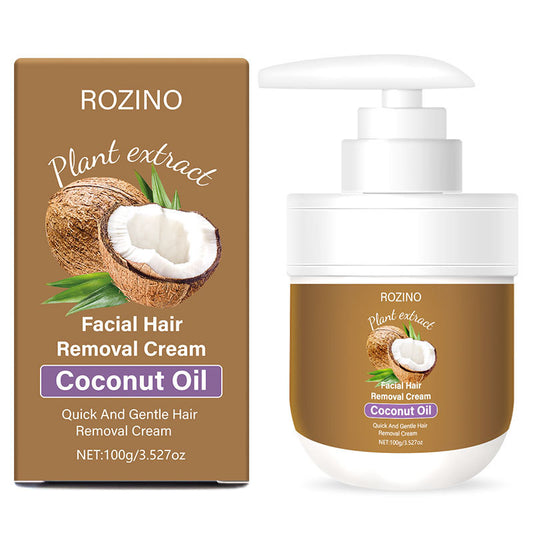 Facial Hair Removal Cream - Coconut Oil Based Gentle Body Hair Remover Cream for Women