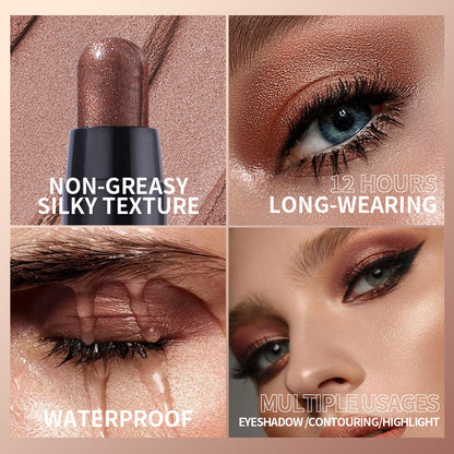6pcs Glitter Eyeshadow Stick Set Waterproof Metallic