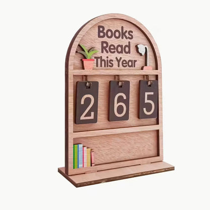 Vintage book reading tracker, personalized book counter read this year