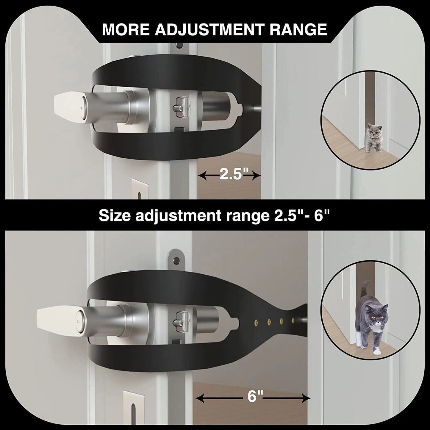2Pcs Cat/Dog Door Latch Door Prop for Pets, Fish Shape Adjustable Sizes Door Latch