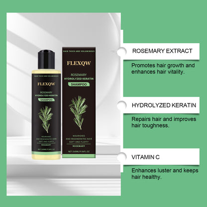 Rosemary Hydrolyzed Keratin Shampoo, Hair Thick and Voluminous, Nourishes and Regenerates Hair