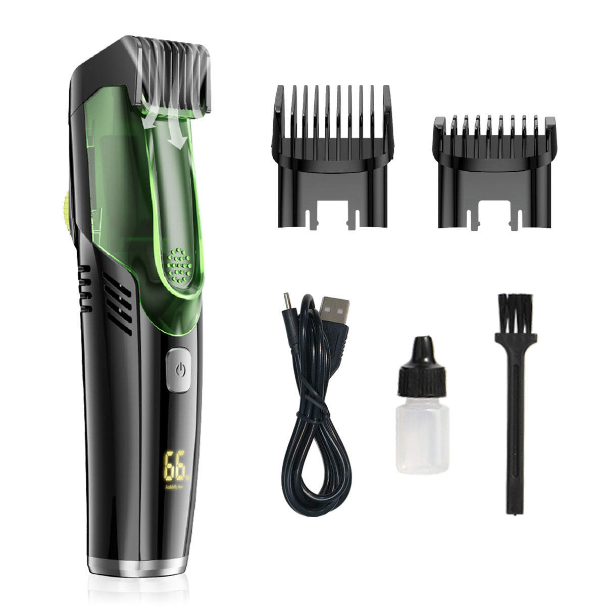 Vacuum Mustache Trimmer for Less Mess - Rechargeable Electric Beard Cutting Kit