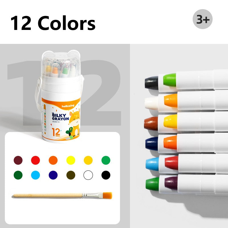 12/24-color Oil Painting Colouring Crayons Plastic Washable Painting