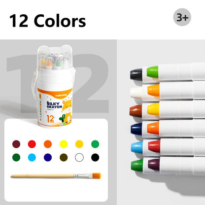 12/24-color Oil Painting Colouring Crayons Plastic Washable Painting
