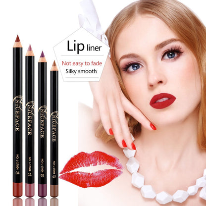 Matte Lip Liner Set 12 PCS Classic Colors Series Highly Pigmented Smoothly Velvet Lipliner Pencil Set