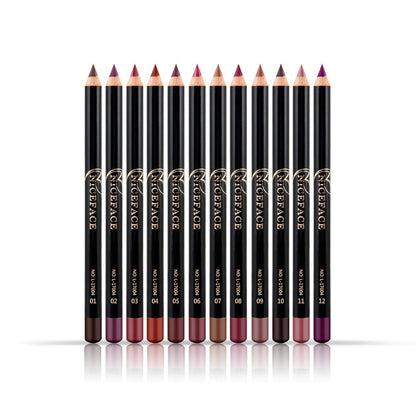 Matte Lip Liner Set 12 PCS Classic Colors Series Highly Pigmented Smoothly Velvet Lipliner Pencil Set