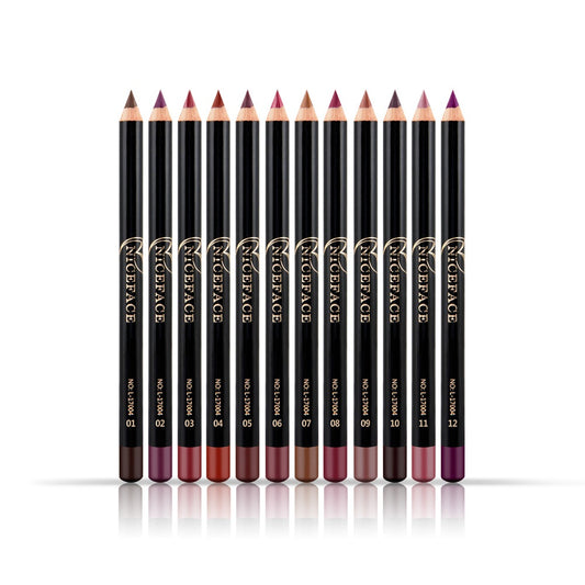 Matte Lip Liner Set 12 PCS Classic Colors Series Highly Pigmented Smoothly Velvet Lipliner Pencil Set