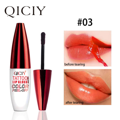 Peel Off Lip Stain Lip Tint,Waterproof Long-Lasting Tear-off Lip Gloss,Peel Reveal Lip Stain