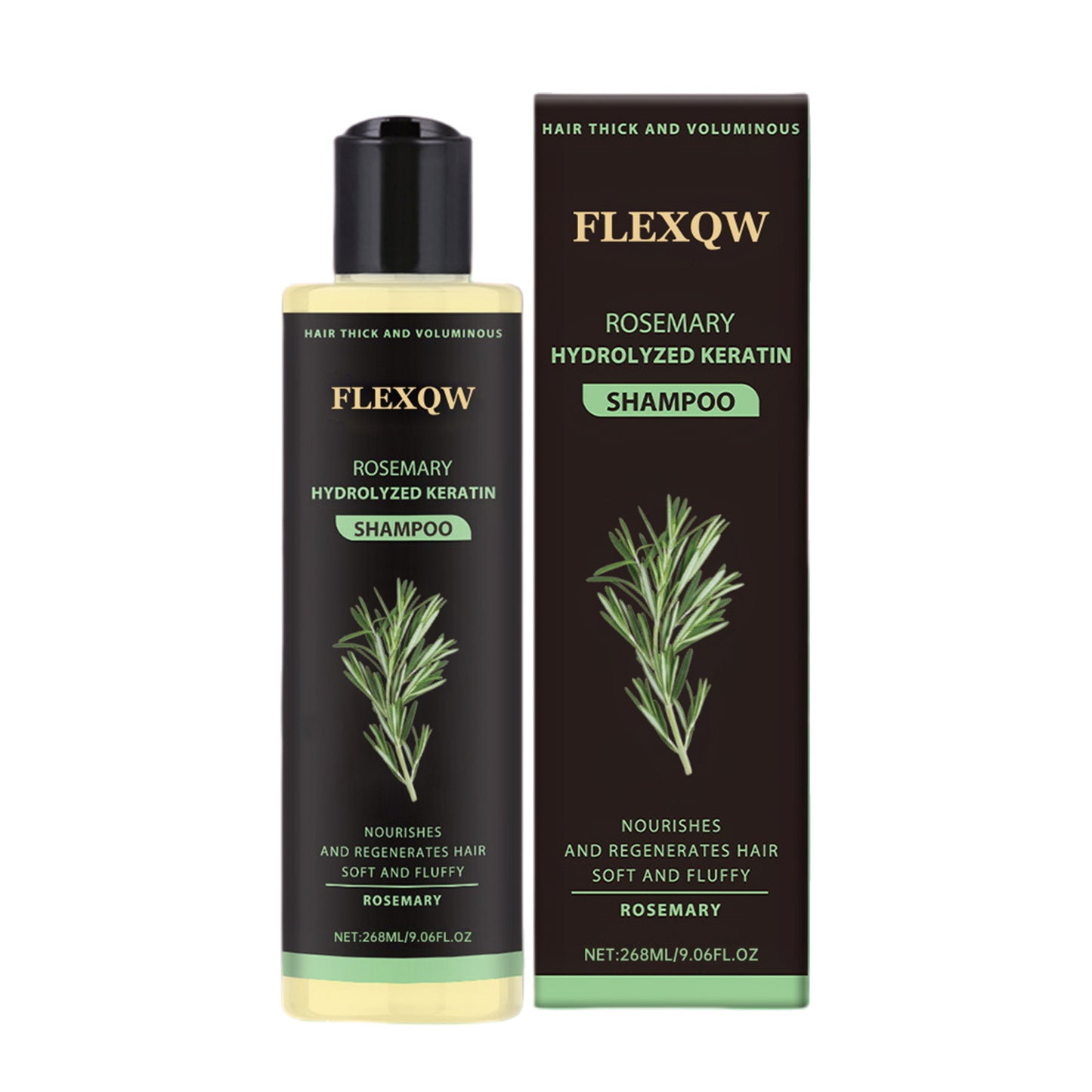 Rosemary Hydrolyzed Keratin Shampoo, Hair Thick and Voluminous, Nourishes and Regenerates Hair