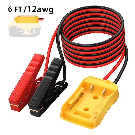 Battery Adapter with 6FT Jumper Cables for Portable Power Solution