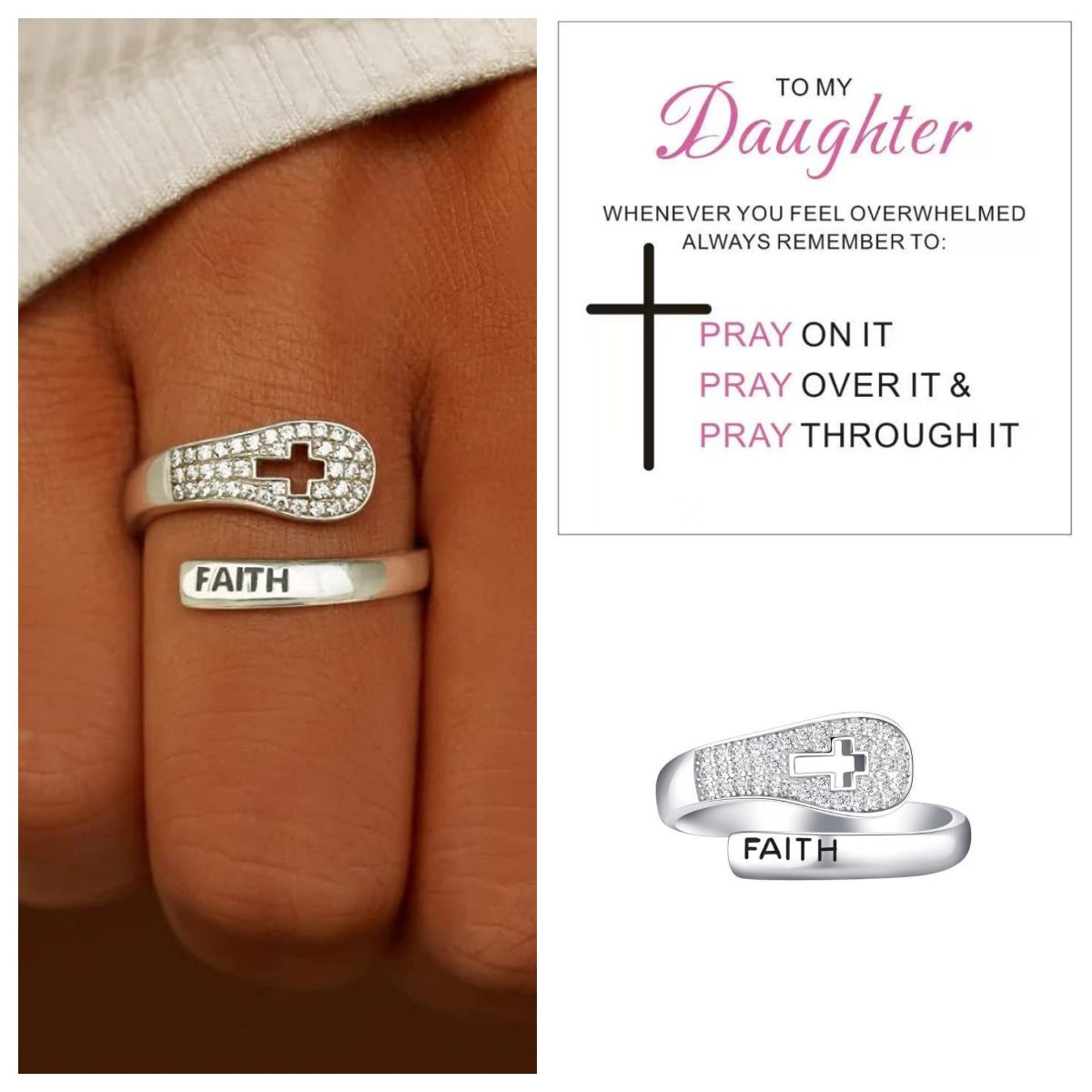 FAITH Christian Ring (Adjustable) Ring + Card