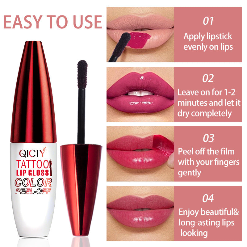 Peel Off Lip Stain Lip Tint,Waterproof Long-Lasting Tear-off Lip Gloss,Peel Reveal Lip Stain