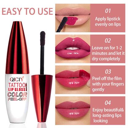 Peel Off Lip Stain Lip Tint,Waterproof Long-Lasting Tear-off Lip Gloss,Peel Reveal Lip Stain