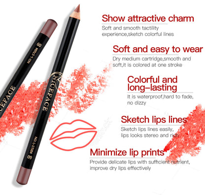 Matte Lip Liner Set 12 PCS Classic Colors Series Highly Pigmented Smoothly Velvet Lipliner Pencil Set