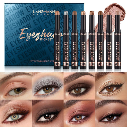 8 Colors Eyeshadow Sticks Set,Long Lasting Waterproof Eye Shadow