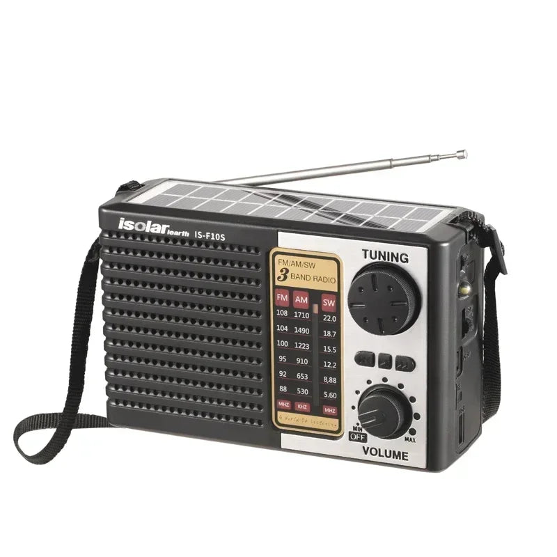 Solar Radio Portable FM/AM SW Digital Bluetooth Speaker MP3 Player Rechargeable