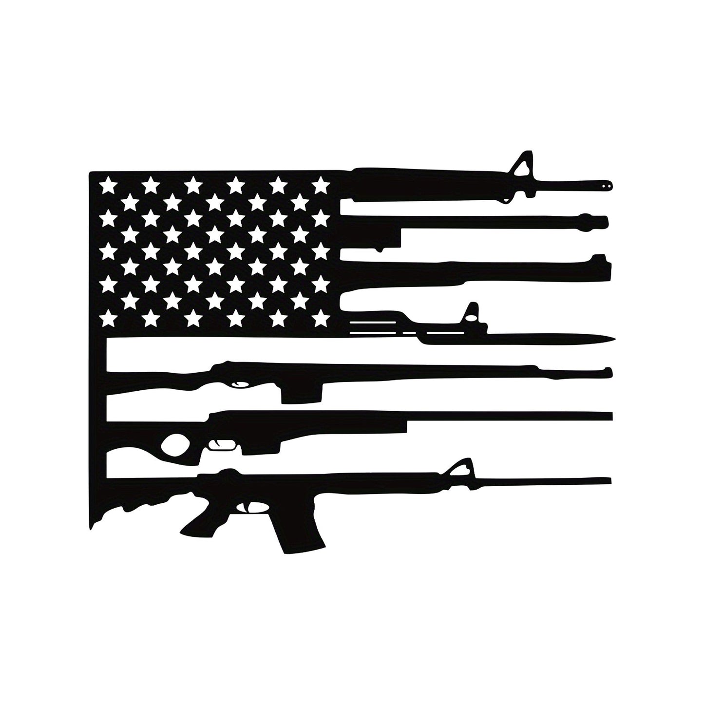 American Flag Metal Sign, Personalized Firearms Striped American Flag Metal Wall Art