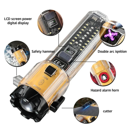 10-in-1 Rechargeable Flashlight for Emergency Preparedness