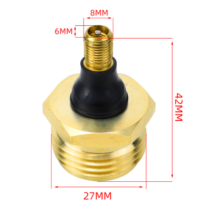 Brass Blow Out Plug for RV Antifreeze, Air Hose Compatible with Schrader Valve to Blow Out RV Water Lines