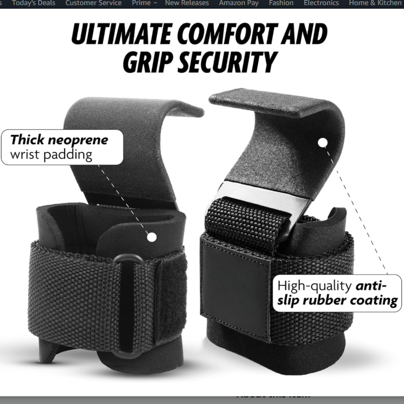 Lifting Hooks & Wrist Straps for Better Deadlift Grip and Support
