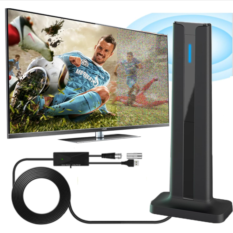 Digital TV Antenna for Smart TV Indoor with 360° Long Range Reception