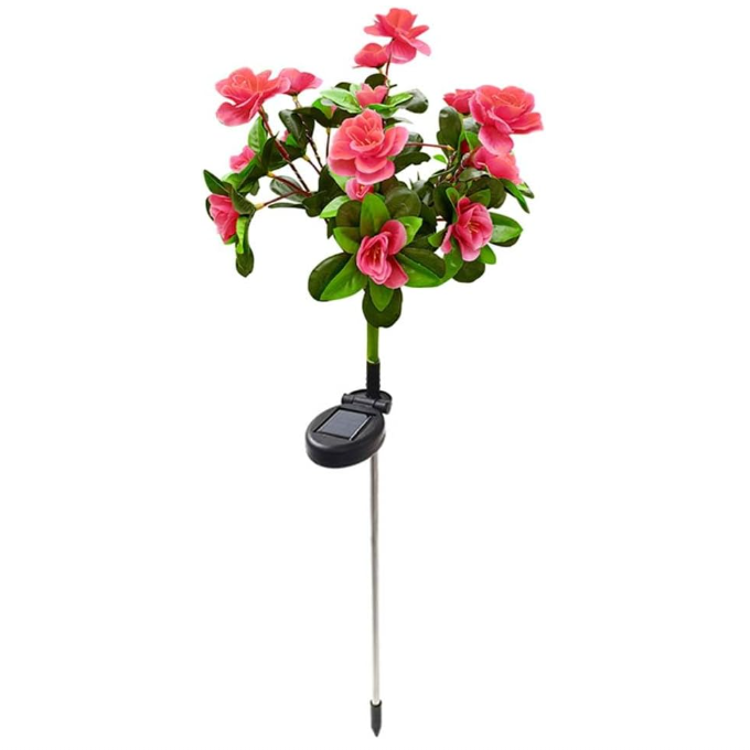 LED Solar Power Artificial Rhododendron Simsii Flowers Landscape Light Night Lamp